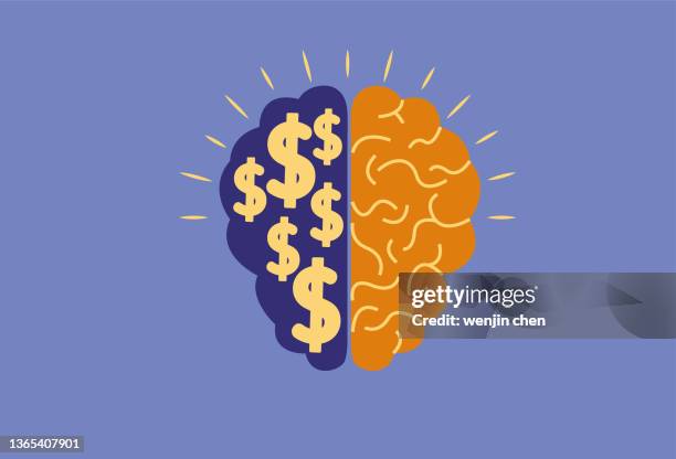 stockillustraties, clipart, cartoons en iconen met brain and dollar - menselijke hersenen