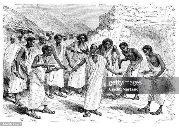 somalian dancers from mogadishu - shaman false face stock illustrations