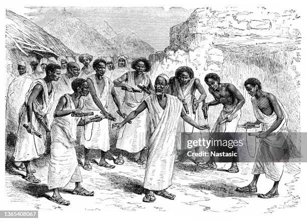 somalian dancers from mogadishu - shaman stock illustrations