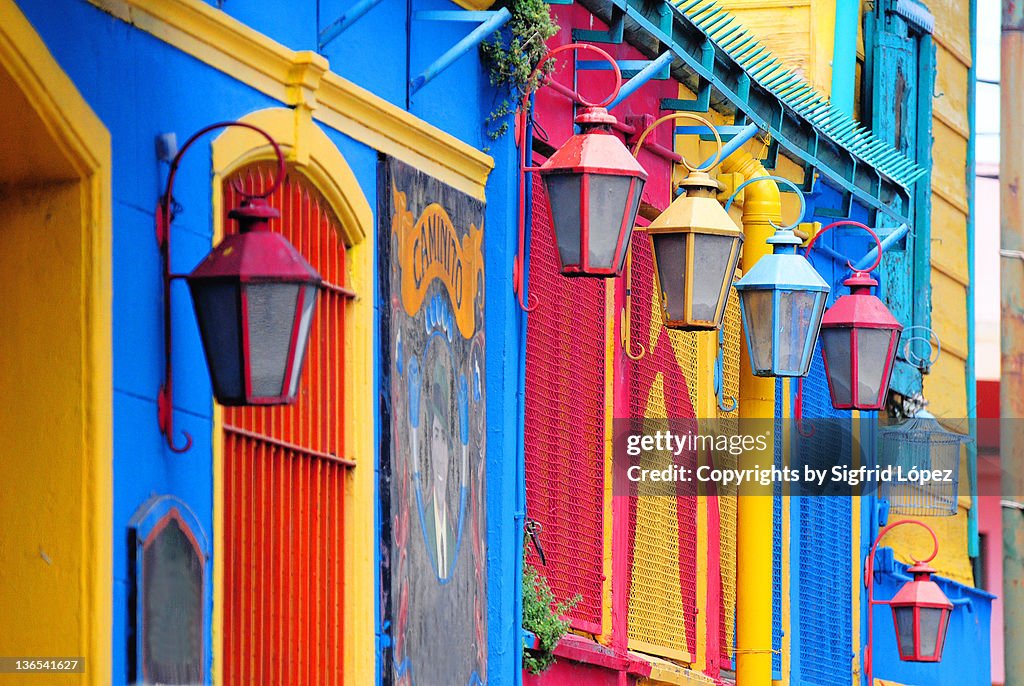 Colorful walls and lamp