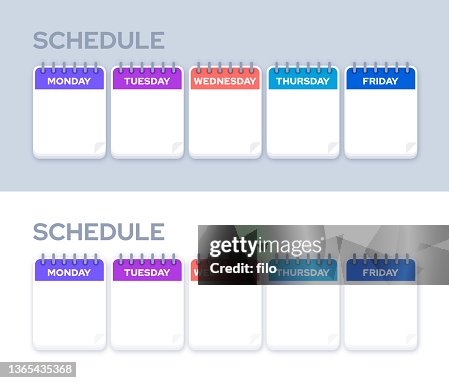 Weekly Planner Work Week Schedule High-Res Vector Graphic - Getty Images