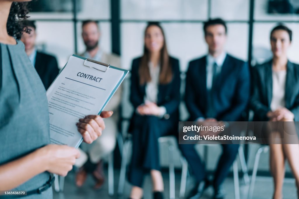 Candidates waiting for job interview.