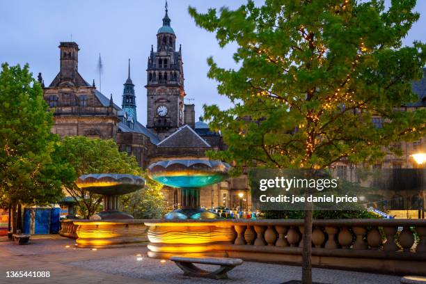city hall, sheffield, south yorkshire, england - sheffield stock-fotos und bilder