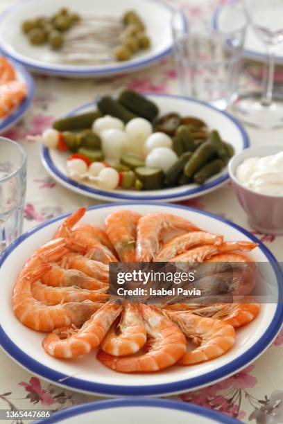 variation of appetizers on table - queso español fotografías e imágenes de stock