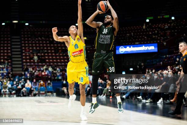 Louis Olinde of Alba Berlin and \mil30\in action during the Turkish Airlines EuroLeague Regular Season Round 18 match between AX Armani Exchange...