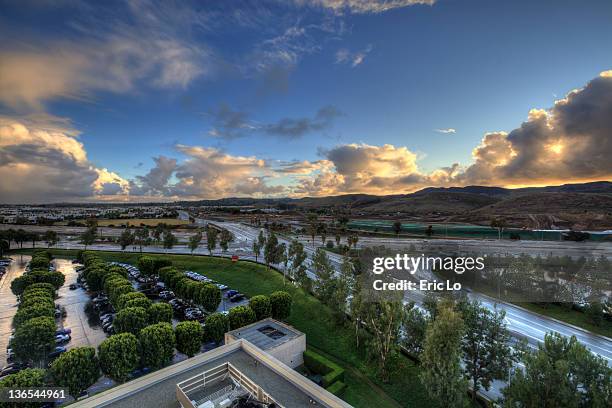 landscape against dark cloudy sky - orange county california stock pictures, royalty-free photos & images