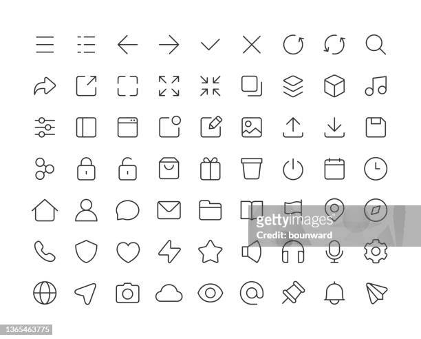user interface thin line icons editable stroke - weather app stock illustrations