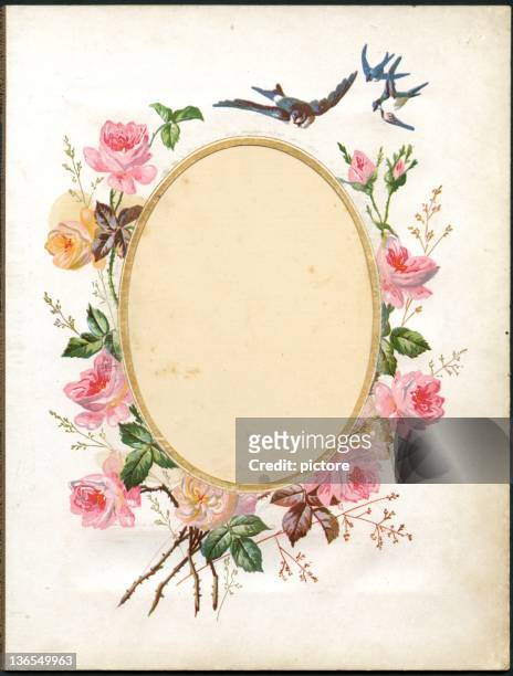 illustrations, cliparts, dessins animés et icônes de vintage fleur cadre (xxxl - antique rose