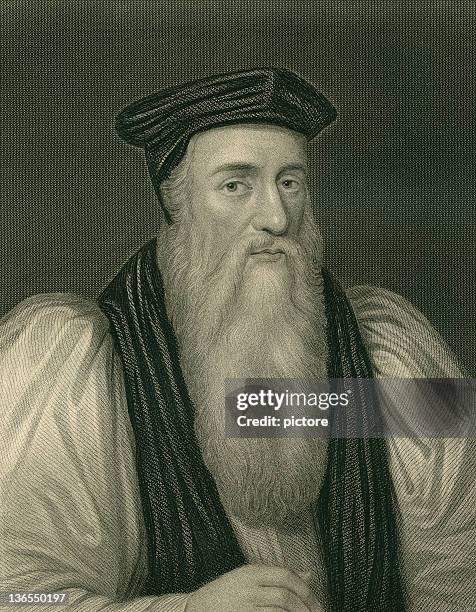 thomas cranmer,theologian - archbishop stock illustrations