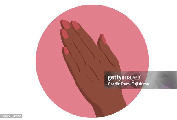 hands joined in prayer - praying hands stock illustrations