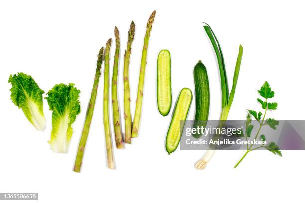 fresh green vegetables. - oignon nouveau photos et images de collection