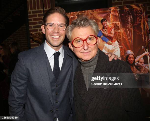 Frank DiLella and Thomas Schumacher pose at the Broadway premiere & screening of the new PBS Documentary "Reopening: The Broadway Revival" at The...