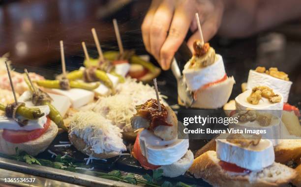 barcelona. spanish appetizer "tapas" - barcelona tapas stock pictures, royalty-free photos & images