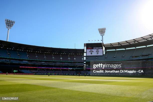 General view during the Men's Big Bash League match between the Sydney Thunder and the Melbourne Renegades at Melbourne Cricket Ground, on January 19...