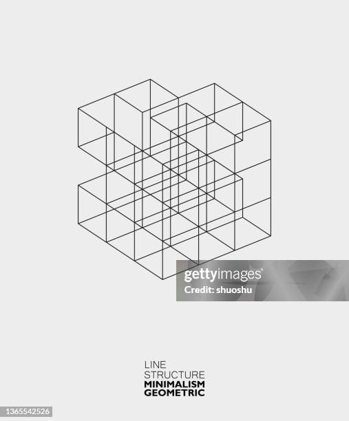abstract line structure geometric minimalism pattern background - building perspective stock illustrations