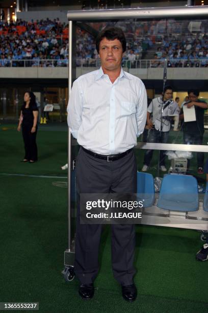 Head coach Adilson Batista of Jubilo Iwata is seen prior to the J.League J1 match between Jubilo Iwata and Urawa Red Diamonds at Shizuoka Stadium...