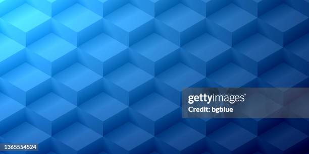 abstract blue background - geometric texture - rectangle box render stock illustrations