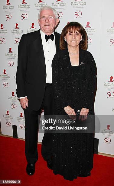 Personality Phil Donahue and Terre Thomas attend the 50th anniversary celebration for St. Jude Children's Research Hospital at The Beverly Hilton...
