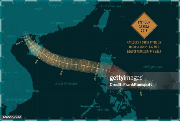 typhoon sarika 2016 track south china sea infographic - 海南島 幅插畫檔、美工圖案、卡通及圖標