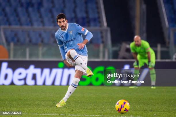 Danilo Cataldi of SS Lazio in action during the Coppa Italia match between SS Lazio and Udinese at Olimpico Stadium on January 18, 2022 in Rome,...