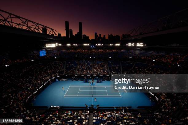 General view of Rod Laver Arena during the second round singles match between Alexander Zverev of Germany and John Millman of Australia during day...