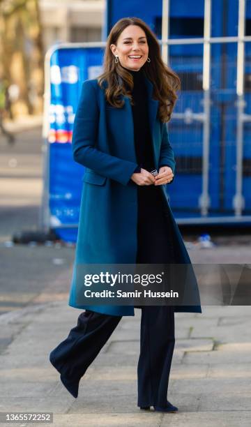 Catherine, Duchess of Cambridge visits the Foundling Museum on January 19, 2022 in London, England.