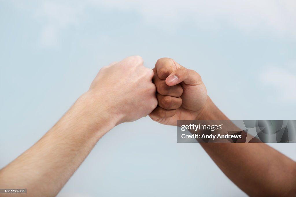 Fist bump greeting