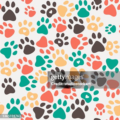 Seamless Paw Print Background Seamless Paw Print Background