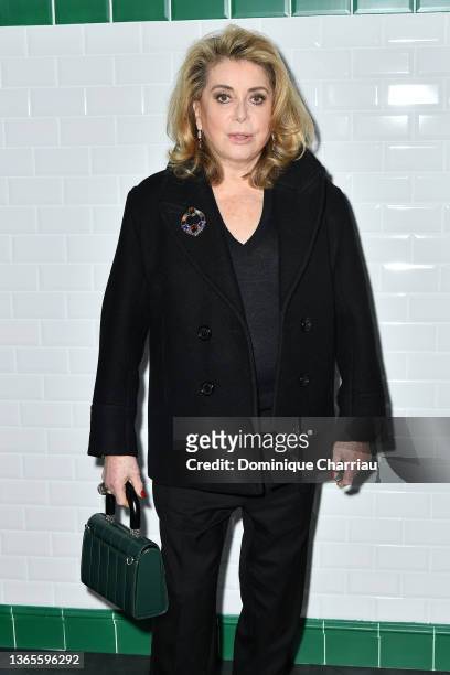 Catherine Deneuve attends the Ami Fall/Winter 2022/2023 show as part of Paris Fashion Week on January 19, 2022 in Paris, France.