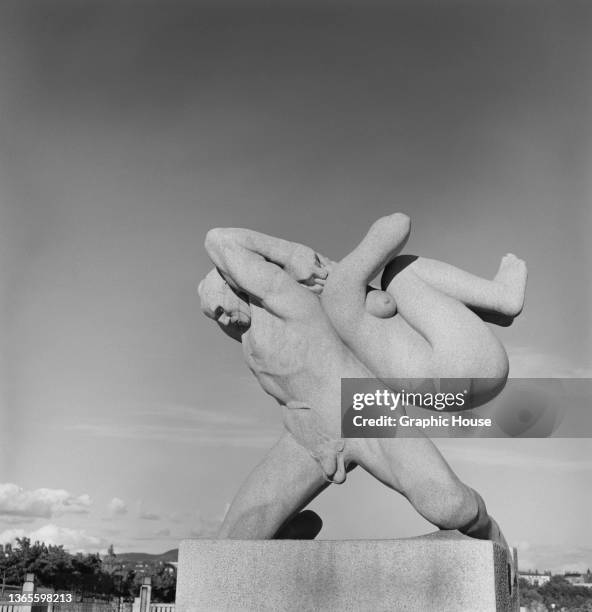 The Gustav Vigeland Sculpture Park, a part of Frogner Park in Oslo, Norway, 1957.