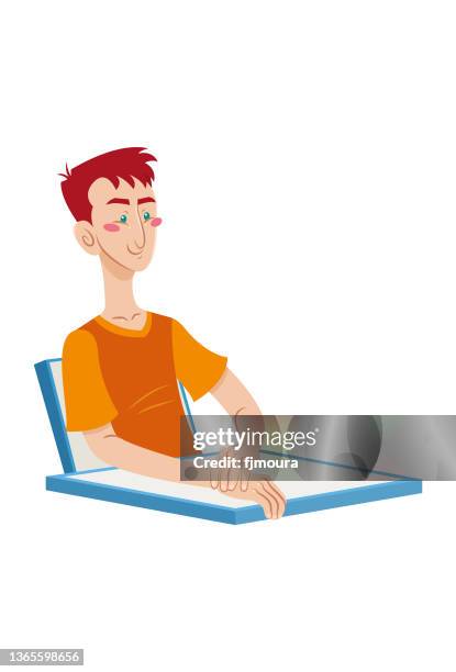 students sitting waiting in classroom - taste test stock illustrations