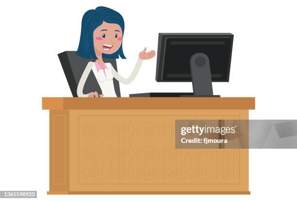 work in online home office - virtual office stock illustrations