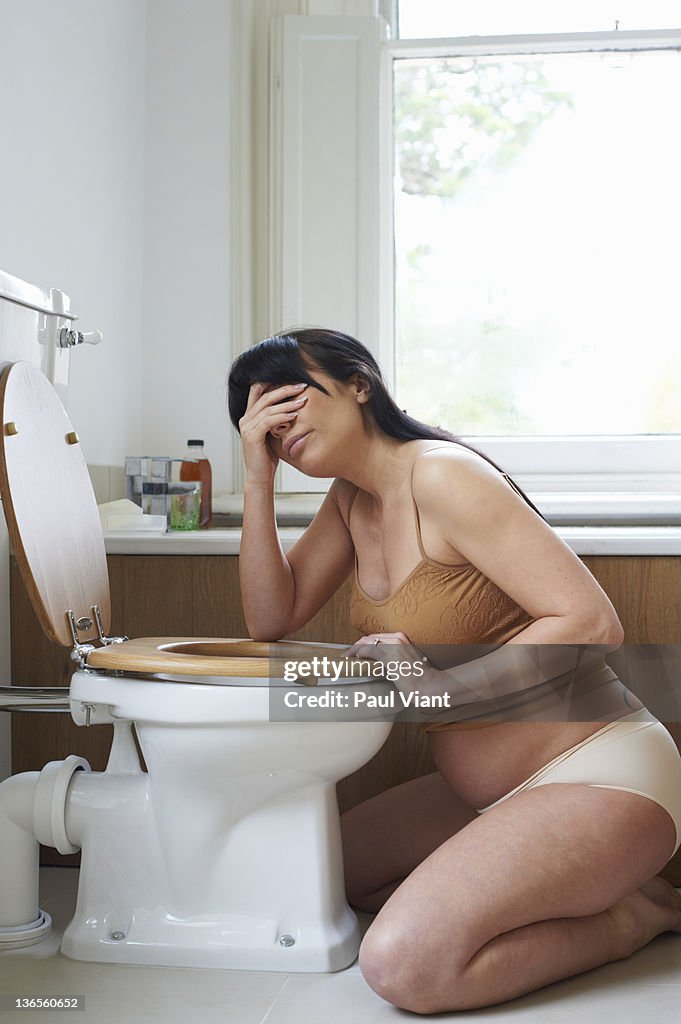 Pregnant woman with morning sickness