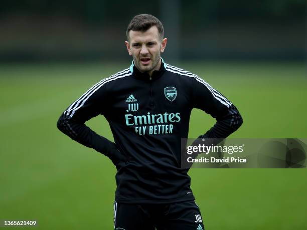 Jack Wilshere during the Arsenal training session at London Colney on January 19, 2022 in St Albans, England.