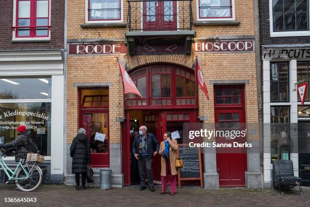 Massages are given in 'De Roode Bioscoop' a small theatre, on January 19, 2022 in Amsterdam, Netherlands. The country's cultural venues, such as...