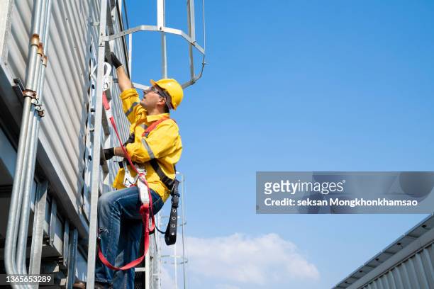 safety when working at height. equipment for working at height - scaffolding stock pictures, royalty-free photos & images