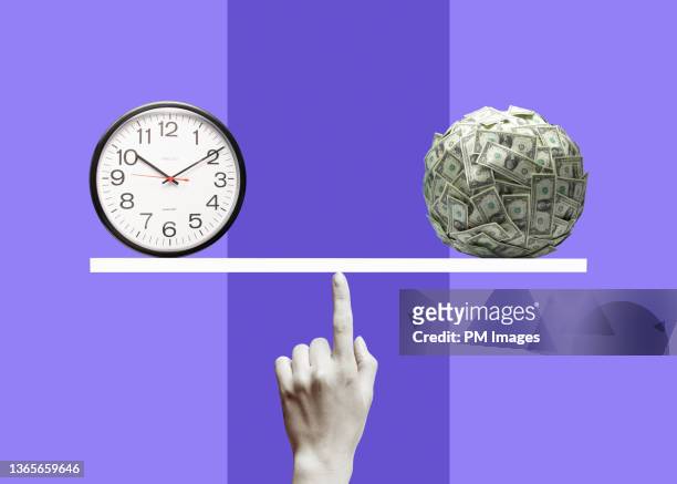 balancing time and money - image manipulation stock pictures, royalty-free photos & images