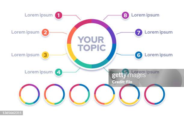 pie chart infographic symbols - 3d pie chart stock illustrations