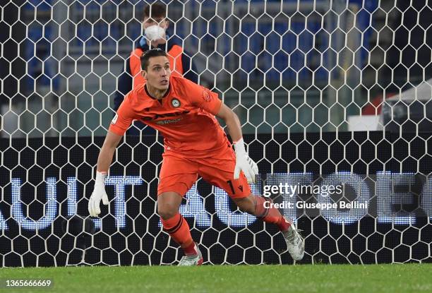 Marco Silvestri of Udinese Calcio looks on during the Coppa Italia match between Juventus and UC Sampdoria at Olimpico Stadium on January 18, 2022 in...