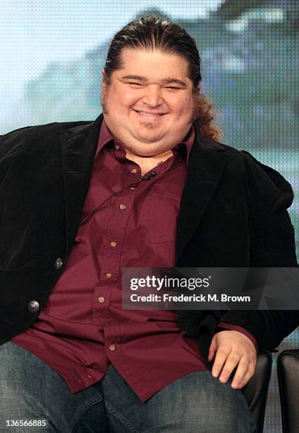 Actor Jorge Garcia speaks onstage during the 'Alcatraz' panel during the FOX Broadcasting Company portion of the 2012 Winter TCA Tour at The Langham...