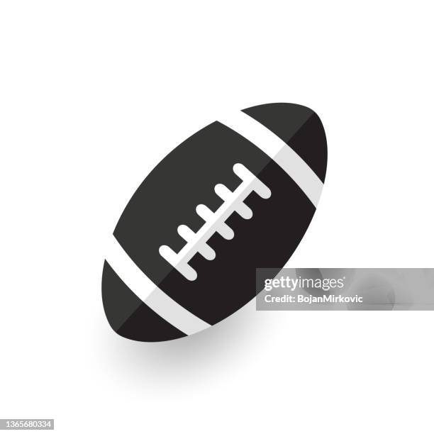ilustraciones, imágenes clip art, dibujos animados e iconos de stock de icono del fútbol americano y el rugby. vector - fútbol americano pelota