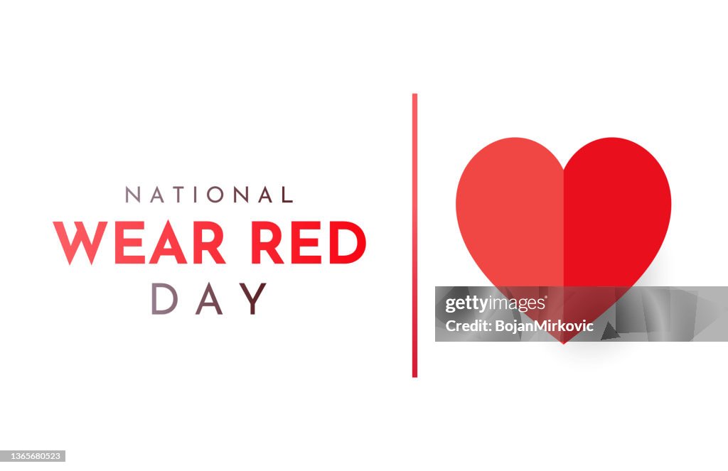 National Wear Red Day Hintergrund. Vektor