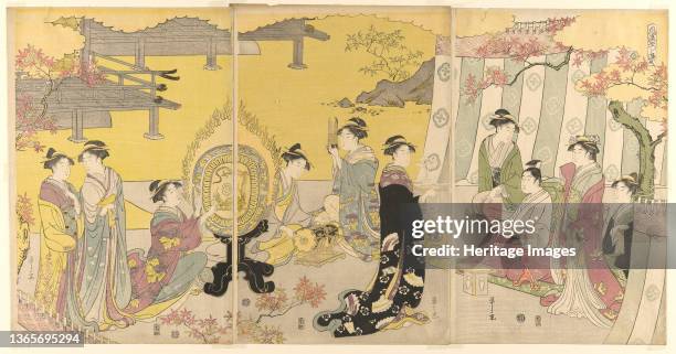 Momiji no ga, from the series "A Fashionable Parody of the Tale of Genji ", circa 1789/94. Artist Hosoda Eishi.