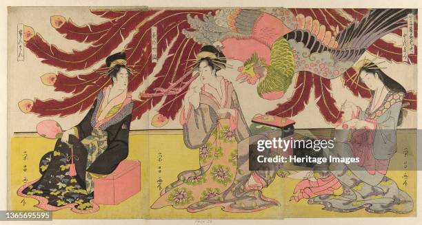 The Courtesans of the Chojiya on Display in the Daytime , circa 1796/98. Artist Chokosai Eisho.