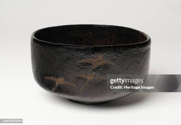 Raku-Ware Tea Bowl with Design of Descending Geese, 18th/19th century. Artist Unknown.