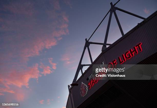 General view of the outside of the Stadium of Light, home of Sunderland FC on January 19, 2022 in Sunderland, United Kingdom.