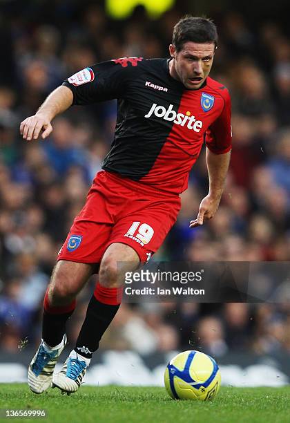 David Norris of Portsmouth in action during the FA Cup sponsored by Budweiser Third Round match between Chelsea and Portsmouth at Stamford Bridge on...