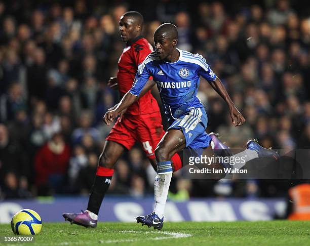 Ramires of Chelsea breaks through to score their third goal during the FA Cup sponsored by Budweiser Third Round match between Chelsea and Portsmouth...