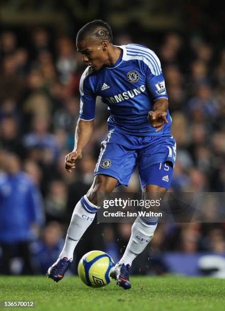 Florent Malouda of Chelsea in action during the FA Cup sponsored by Budweiser Third Round match between Chelsea and Portsmouth at Stamford Bridge on...