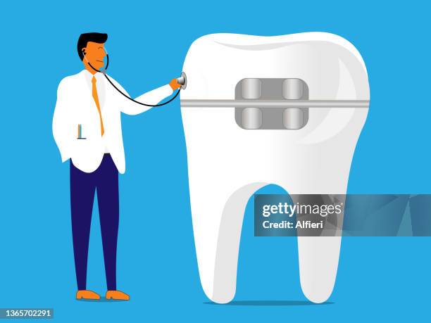 examining braces - clear braces stock illustrations